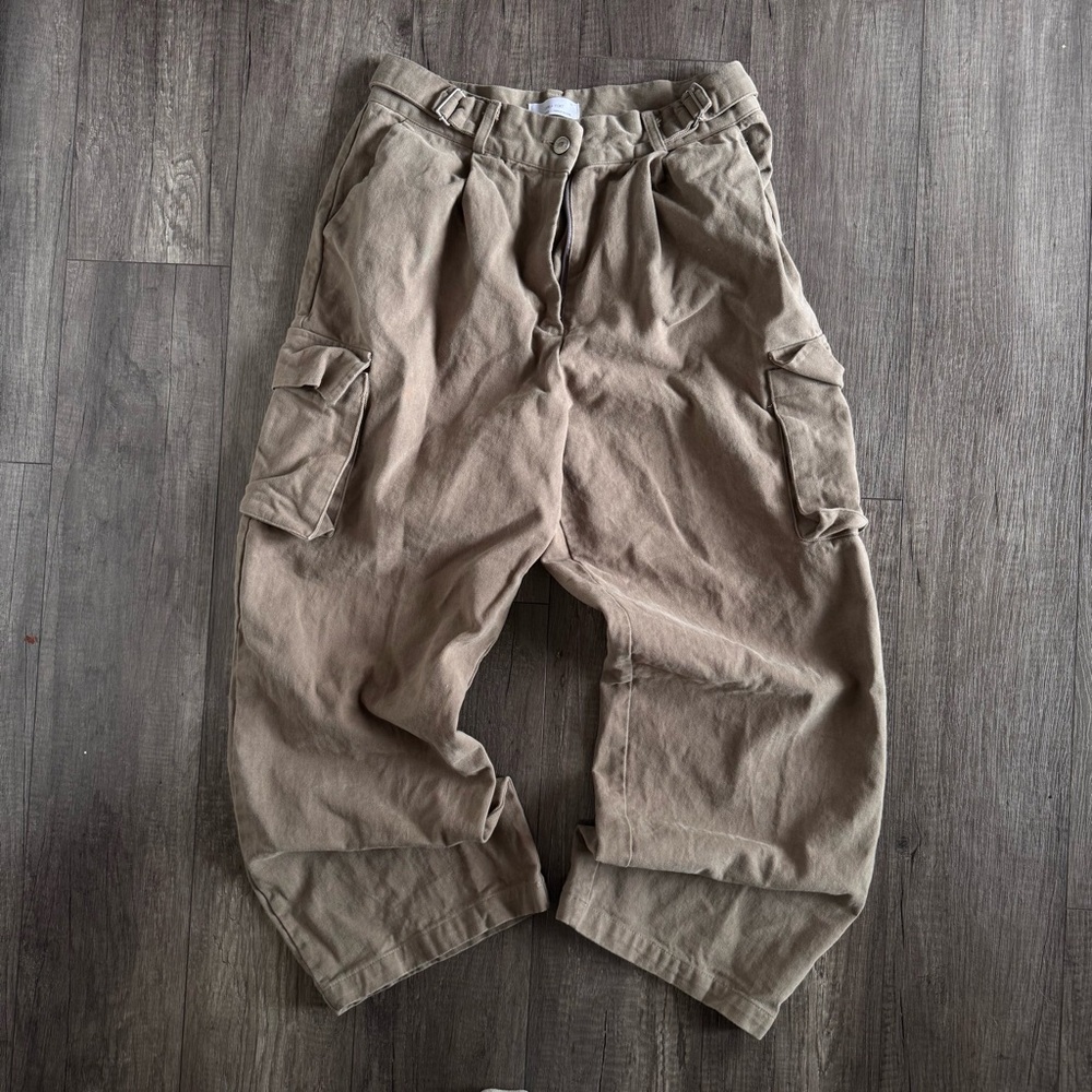 Oak + Fort Heavyweight Utility Cargos – Minimal Relaxed Fit (Size S)